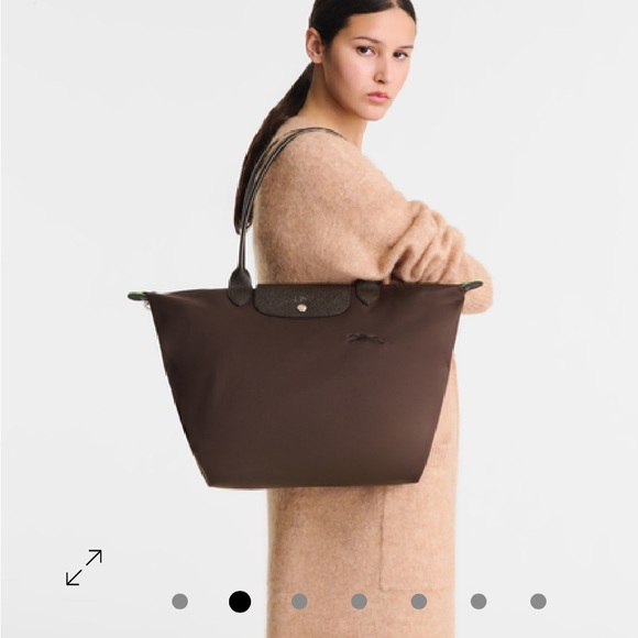 Longchamp Large Le Pliage Green Tote Bag - Mocha - Picture 1 of 4